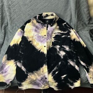 H&M Multicolor Tie-Dye Teddy Jacket